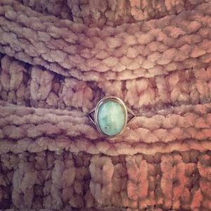 Women’s Larimar ring, blue with gold flecks